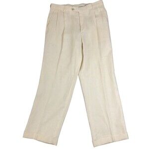 Berle Flat Front Khaki Pants Mens Beige 34x29